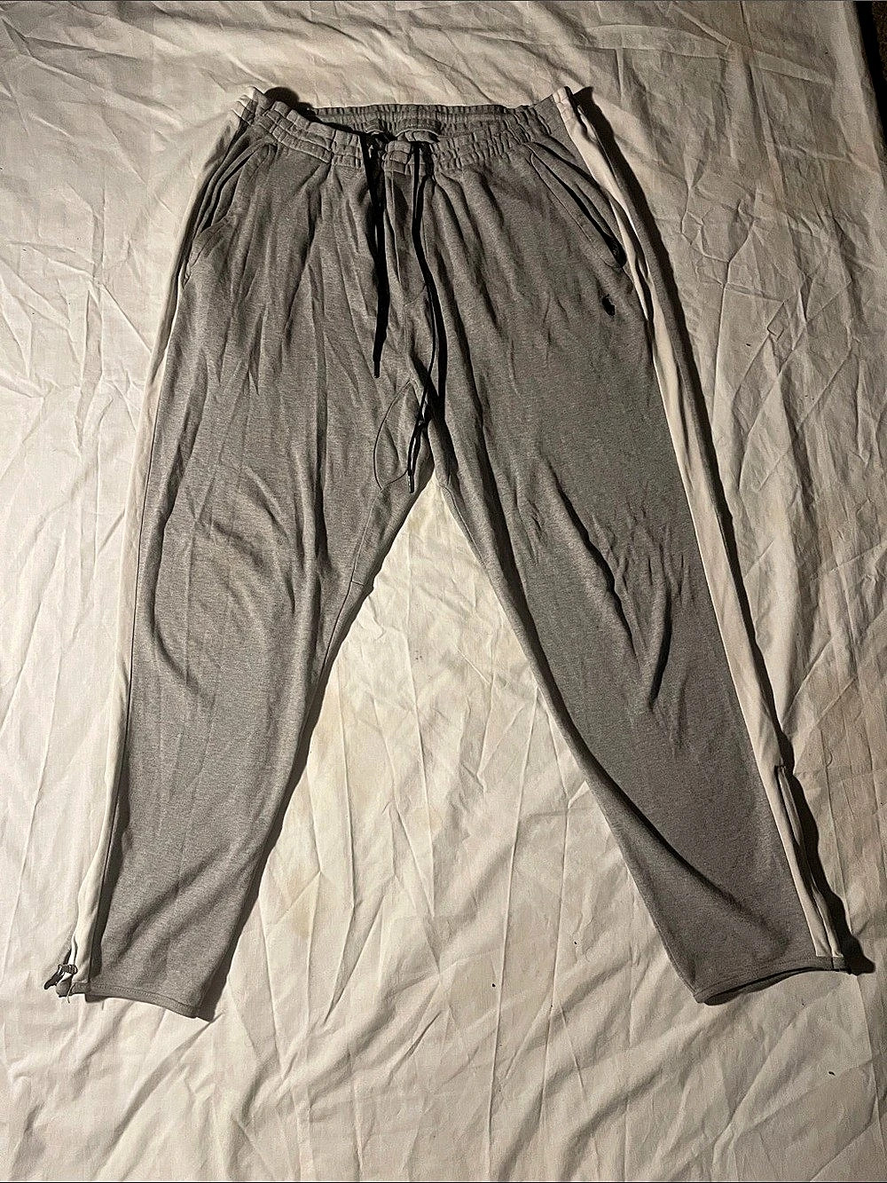 Polo Ralph Lauren Side-Stripe Double-Knit Track Pants Gray Large